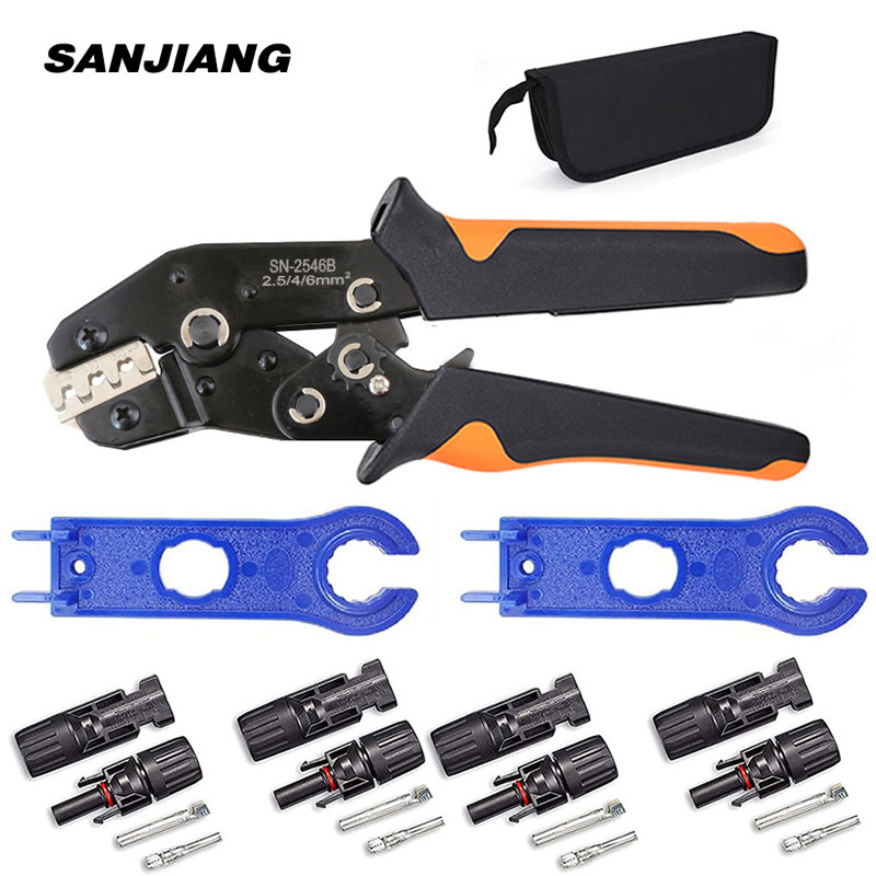 Mc4 Crimping Tool - ソーラーパネルツール,SN-2546B (AWG14-10/4/6mm ²) 用の2.5個のミニワイヤレス接続キット。