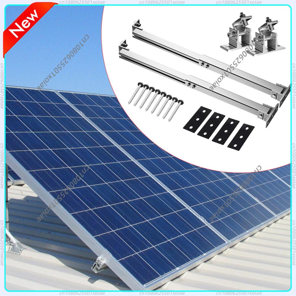 Solar Panel Tilt Mount - ソーラーパネル傾斜ブラケットアルミ合金ソーラーホルダーエンドクランプキット調整可能なソーラーパネルマウントサポート15-30度