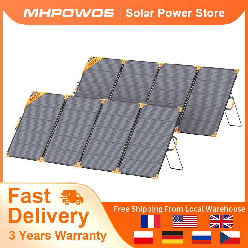 Rv Solar Kit 400W - MHPOWOS 400W 両面発電ポータブルソーラーパネル 33V 軽量折りたたみ式ソーラーチャージャー ポータブル電源用