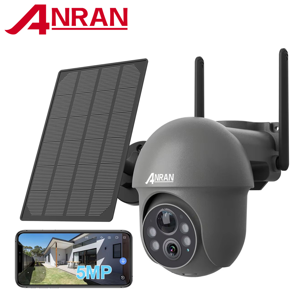 Solar Panel Tilt Mount - ANRAN 2K WiFi カメラ 3/5MP ソーラーパネルバッテリーカメラ、無料の基本クラウドストレージ、互換性のある