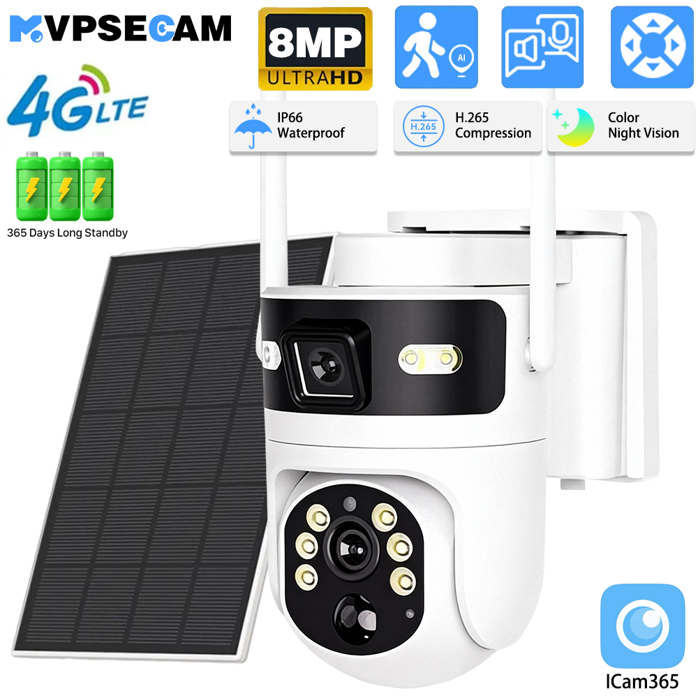 Solar Panel Tilt Mount - 8MP 4K 4G SIMカード対応 PTZ IPカメラ