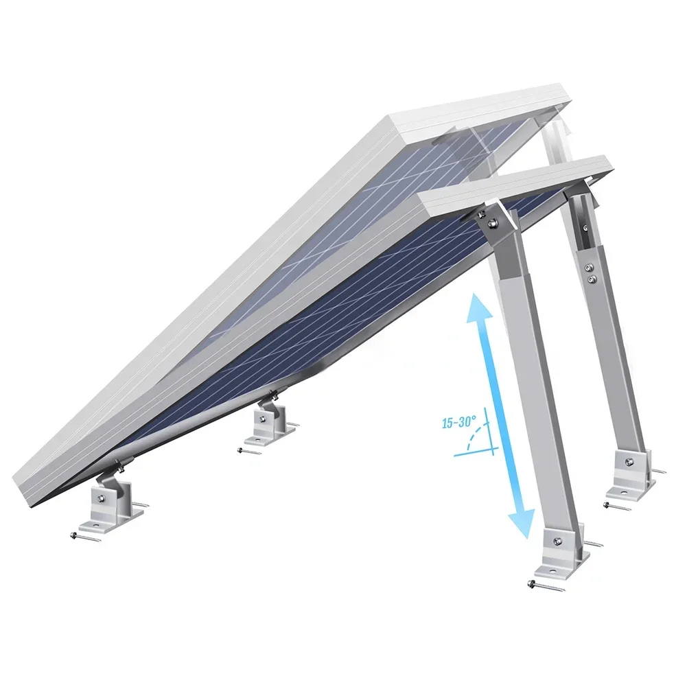 Solar Panel Tilt Mount - ソーラーパネル用の調整可能なブラケット,アルミニウム合金ホルダー,フラットルーフマウント用のエンドクランプ,36cm-68cm
