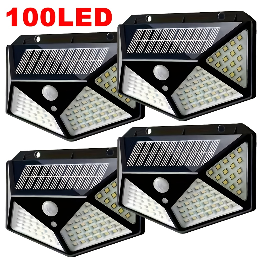 Renewable Energy Solar - 100LED屋外ソーラーガーデンライト、屋外モーションセンサーライト、防水ソーラーウォールランプ（庭、フェンス、庭園、通路、階段用）