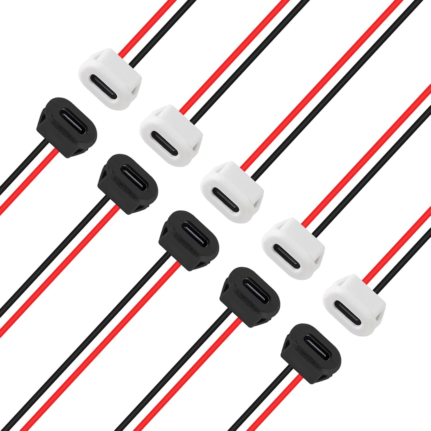 Cable Gland Waterproof - 8個入り USB電源コネクタ USB-Cプラグ - 2ピン裸線オープンエンドコネクタ タイプCメスシャーシ