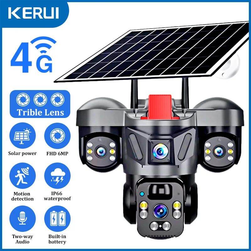 Solar Panel Tilt Mount - KERUI 屋外PTZ 6MP 4G SIM WIFI