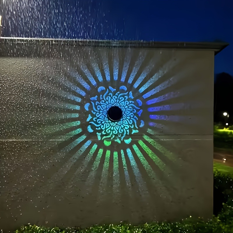 Renewable Energy Solar - ソーラーLEDウォールライトマンダラプロジェクションランタン防水屋外中庭装飾ランプソーラーハンギングランタンガーデン用