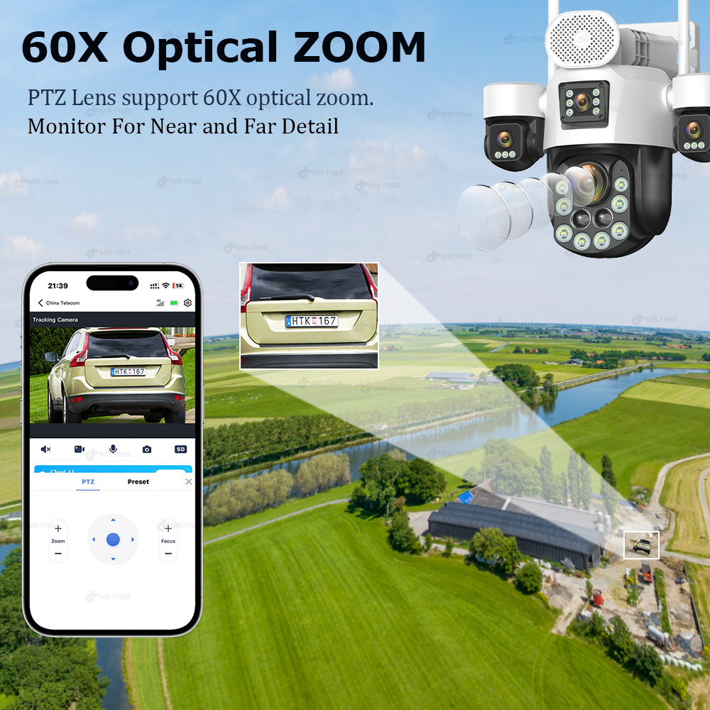AOV 四眼レンズ屋外監視ソーラーカメラ 20MP 4G S - Solar Panel Tilt Mount のレビューと価格