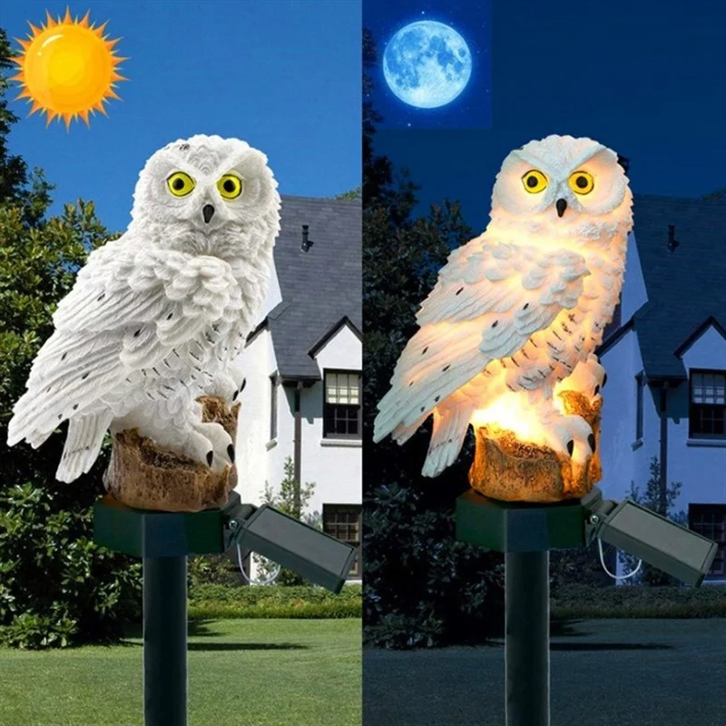 ソーラーフクロウ像ガーデンライトLED防水屋外装飾、庭やパテ - Renewable Energy Solar のレビューと価格