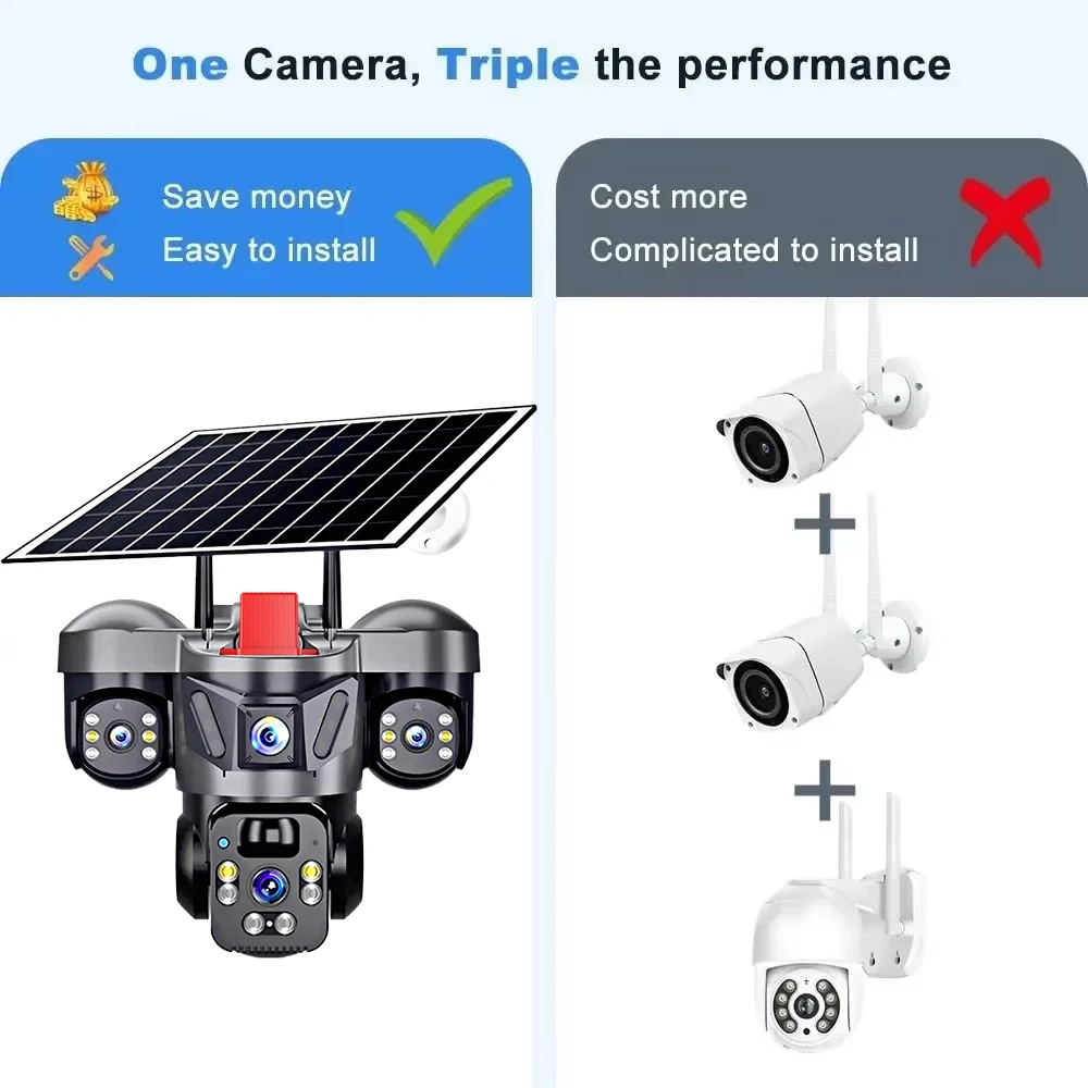 KERUI V380 Pro屋外PTZ 6MP WIFI 4 - Solar Panel Tilt Mount のレビューと価格