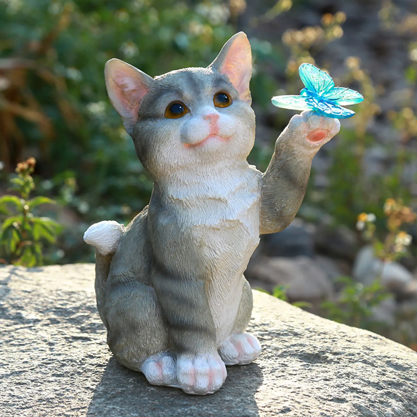 屋外猫彫刻置物ペンダントガーデン LED ソーラーライトかわ - Renewable Energy Solar のレビューと価格