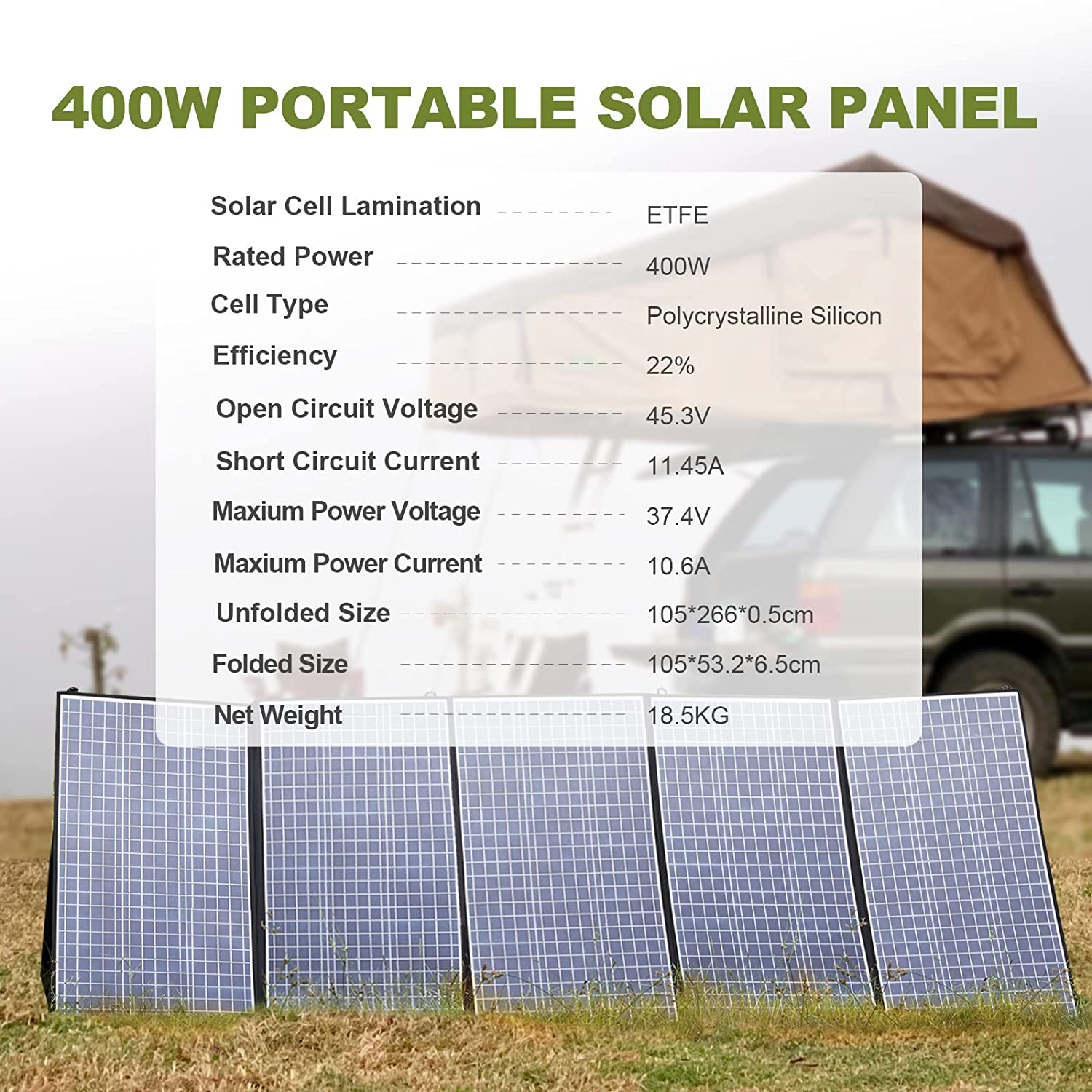 ALLPOWERS 折りたたみ式ソーラーパネル 400W / - Rv Solar Kit 400W のレビューと価格